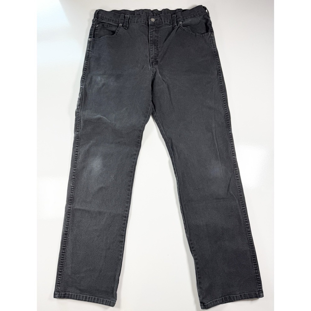 Dickies Jeans Mens 36x32 Black Carpenter Workwear Utility Pants Distressed Fade